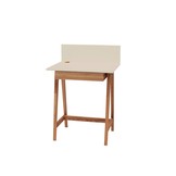Luka bureau, 1 lade, eiken poten, 65x50x75cm, essenhout & MDF, FSC-certificering