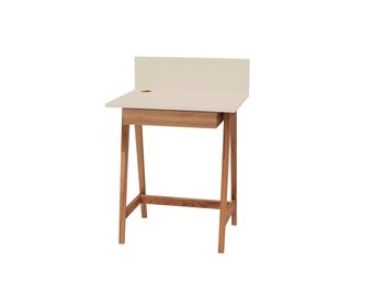 Luka bureau, 1 lade, eiken poten, 65x50x75cm, essenhout & MDF, FSC-certificering