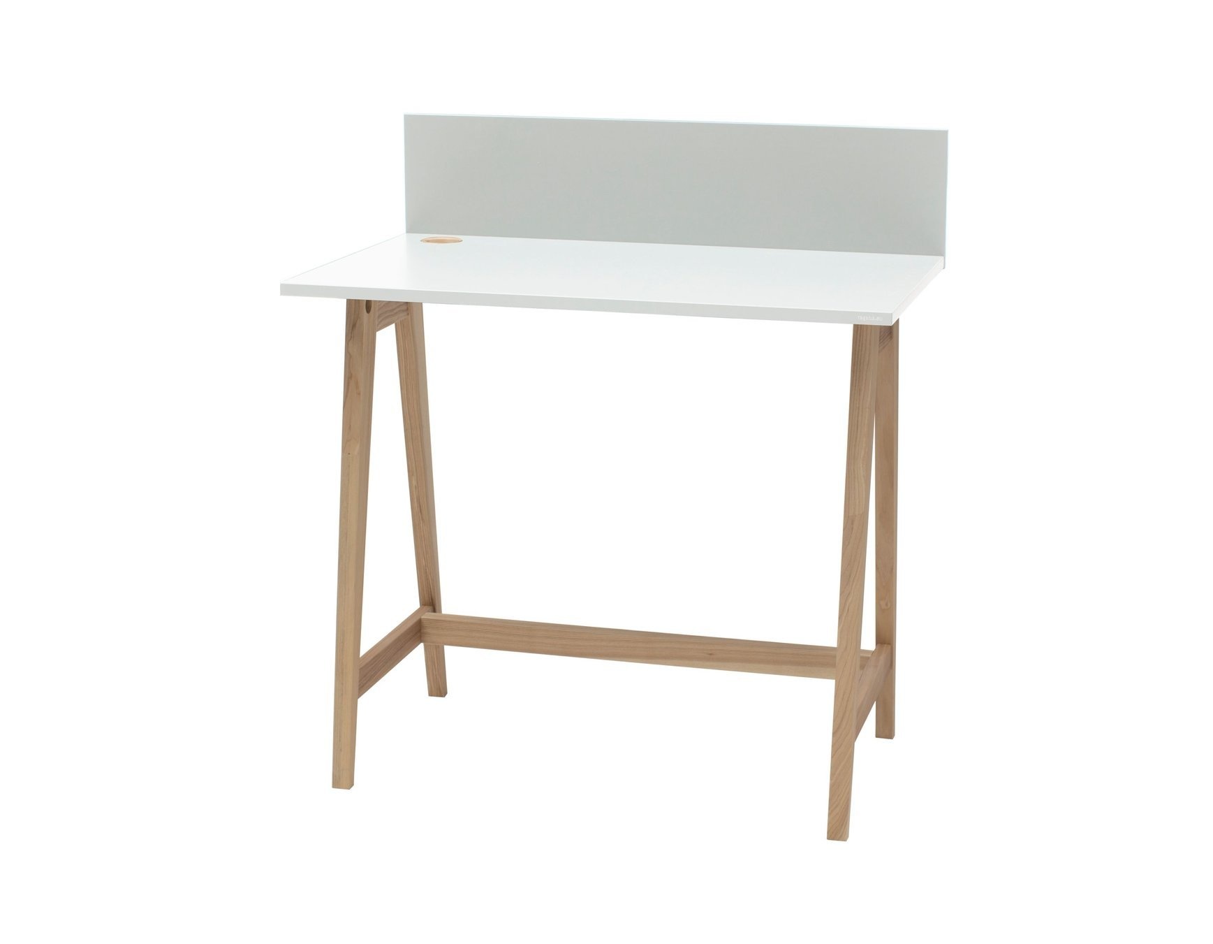 Luka Bureau - Wit, Essenhout Poten, 85x50x75 cm