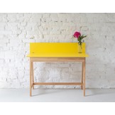 Luka bureau | Lichtgrijs | Essenhouten poten | 110 cm breed | Met lades