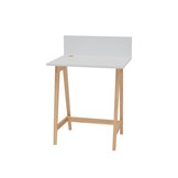 Luka Bureau in lichtgrijs met essenhouten poten | 65x75x50 cm | FSC-gecertificeerd