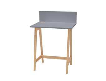 Luka bureau - Donkergrijs gelakt MDF & essenhout poten, FSC100% gecertificeerd