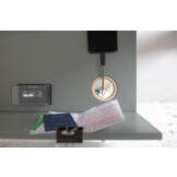 Luka bureau - Donkergrijs gelakt MDF & essenhout poten, FSC100% gecertificeerd