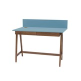 Luka Bureau - 110cm breed in zacht blauw, eiken poten, met lades & FSCMIX certificering