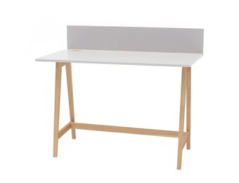 Luka bureau | Lichtgrijs essenhouten poten | 110x50 cm
