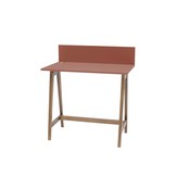 Luka bureau - 85cm breedte, antiek roze kleur en eiken poten