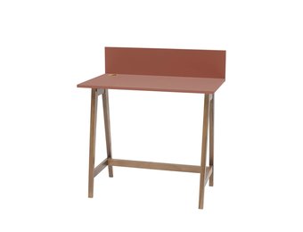 Luka bureau - 85cm breedte, antiek roze kleur en eiken poten