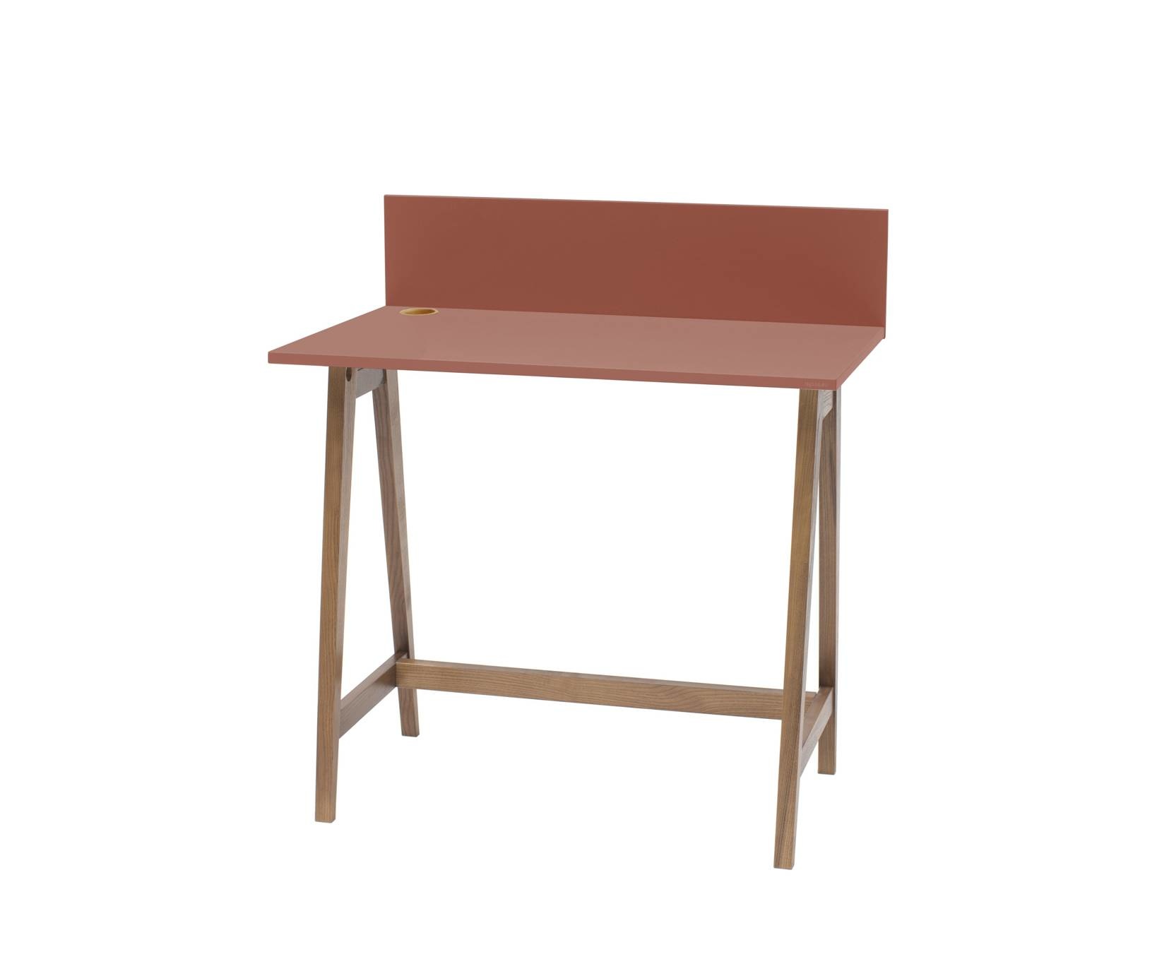 Luka bureau - 85cm breedte, antiek roze kleur en eiken poten