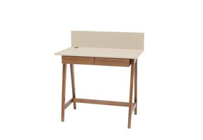 Luka Bureau | Eiken Poten | Bruin Beige Kleur | 2 Lades