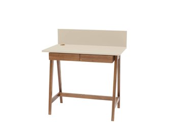 Luka Bureau | Eiken Poten | Bruin Beige Kleur | 2 Lades