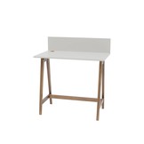 Luka bureau in lichtgrijs met eiken poten - 85x75x50cm - FSC gecertificeerd