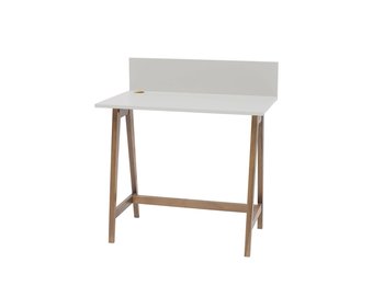 Luka bureau in lichtgrijs met eiken poten - 85x75x50cm - FSC gecertificeerd