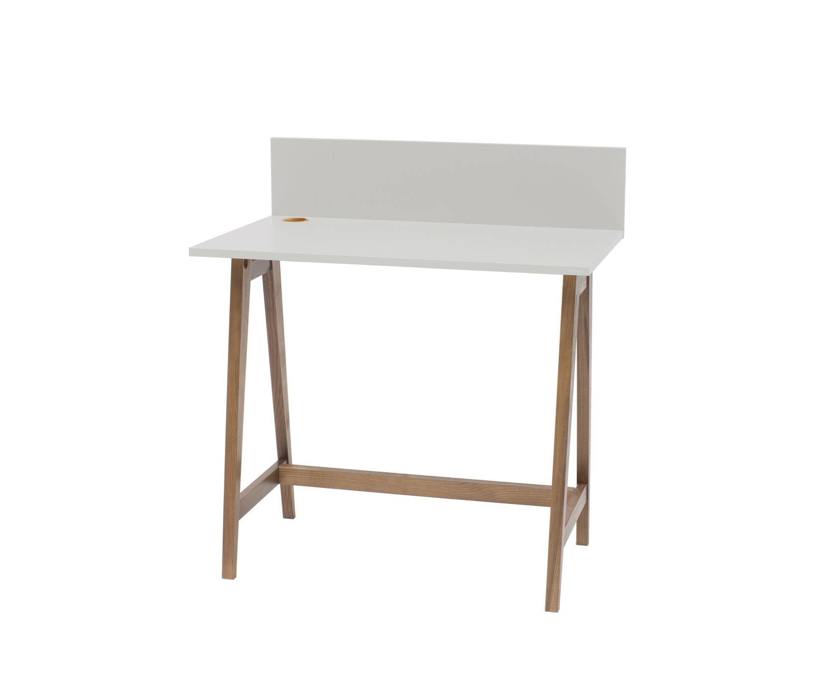 Luka bureau in lichtgrijs met eiken poten - 85x75x50cm - FSC gecertificeerd
