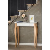Lillo Wit Bureau - Beukenhout Poten - 1 Lade - 65cm Breedte
