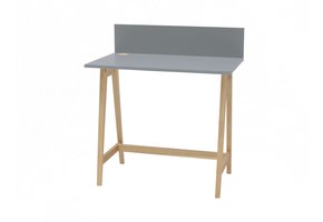 Luka Donkergrijs Bureau - Essenhouten Poten | 85x50x75cm