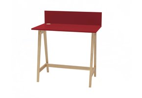 Luka bureau, rood, 85cm breedte, essenhout poten