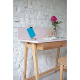 Luka donkergrijs bureau met essenhouten poten - 85x75x50cm