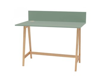 Luka Bureau | Saliegroen | 110cm breed | Essenhouten poten