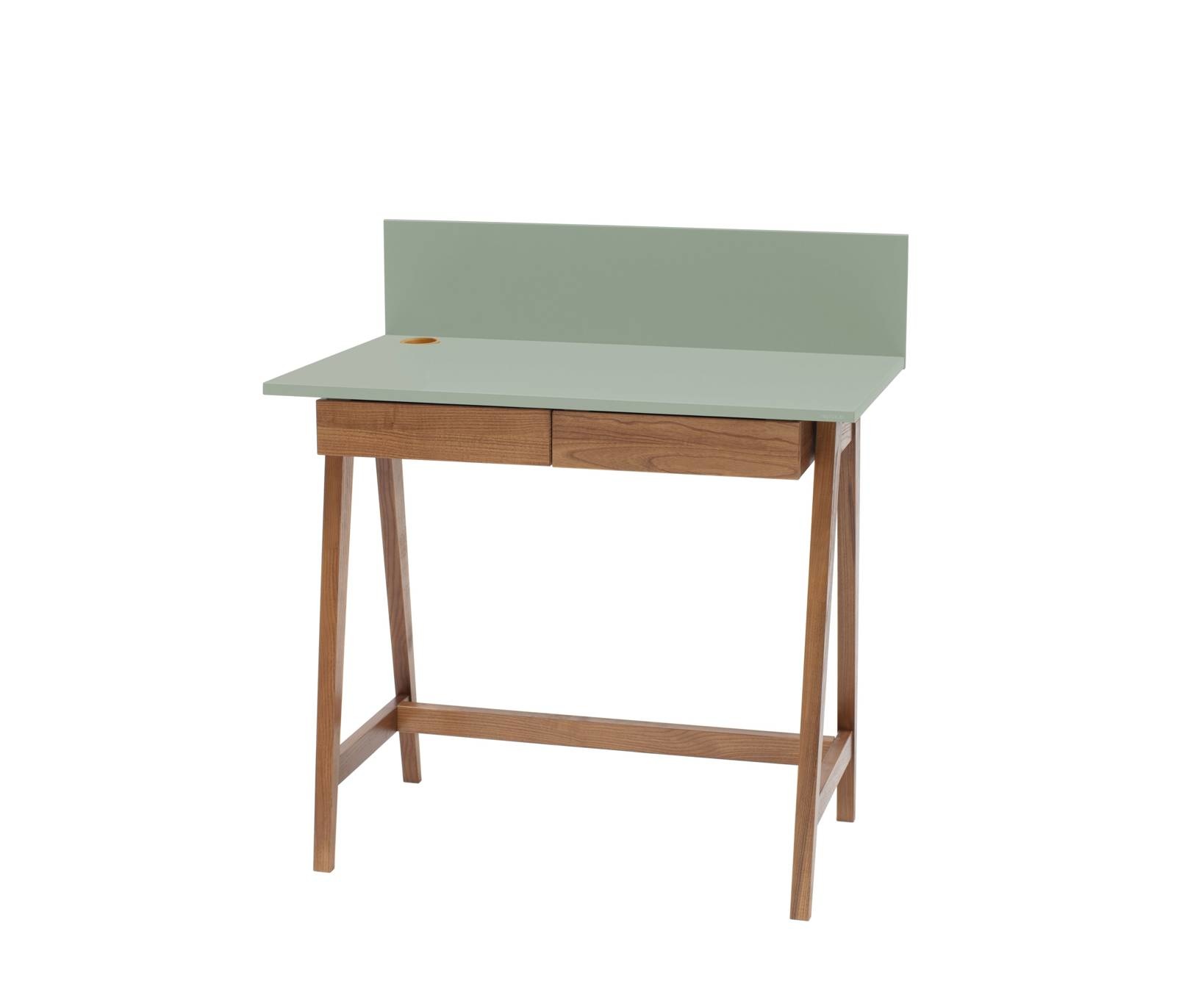 Luka bureau - Saliegroen - Eiken poten - 110 cm breedte - Inclusief lade.