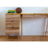 Luka Opbergkast in Krijtwit | Essenhout & gelamineerd MDF | FSC-gecertificeerd | 3 lades