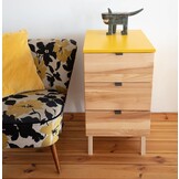 Luka Opbergkast in Krijtwit | Essenhout & gelamineerd MDF | FSC-gecertificeerd | 3 lades