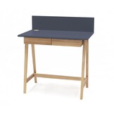 Luka Grafiet Bureau | 110cm Breed met Essenhouten Poten & Lade