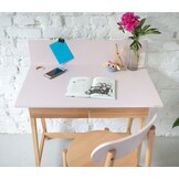 Luka Grafiet Bureau | 110cm Breed met Essenhouten Poten & Lade