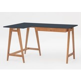 Luka hoekbureau Grafiet 135cm - Linker orientatie met eiken poten. FSC.