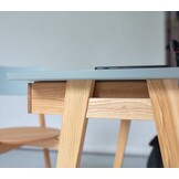 Luka hoekbureau - Lichtgrijs essenhout - Links - Met lade