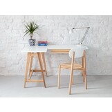 Luka hoekbureau - Lichtgrijs essenhout - Links - Met lade