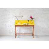 Luka Marineblauwe Schrijftafel, 110cm breed met Eiken poten & 2 lades