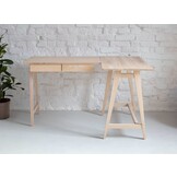 Luka L-vormig bureau | 135x85cm | Essenhouten poten | 2 lades