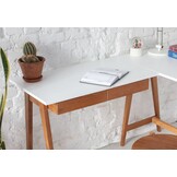 Luka Hoekbureau | Zeegroen | Rechts | Eiken poten | FSC-gecertificeerd