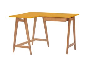 Luka Hoekbureau | Essenhout & MDF | Bezem Geel