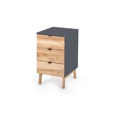 Luka Opbergkast in Grafiet | Essenhout & MDF | FSC100% | 3 Soft-Close lades