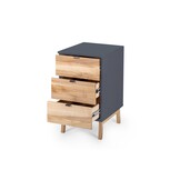 Luka Opbergkast in Grafiet | Essenhout & MDF | FSC100% | 3 Soft-Close lades