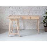 Luka L-vormig bureau - 135cm breed, essenhout poten, 2 lades - FSC100% gecertificeerd