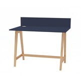 Luka Marineblauw Bureau | 110cm Breedte | Essenhouten Poten