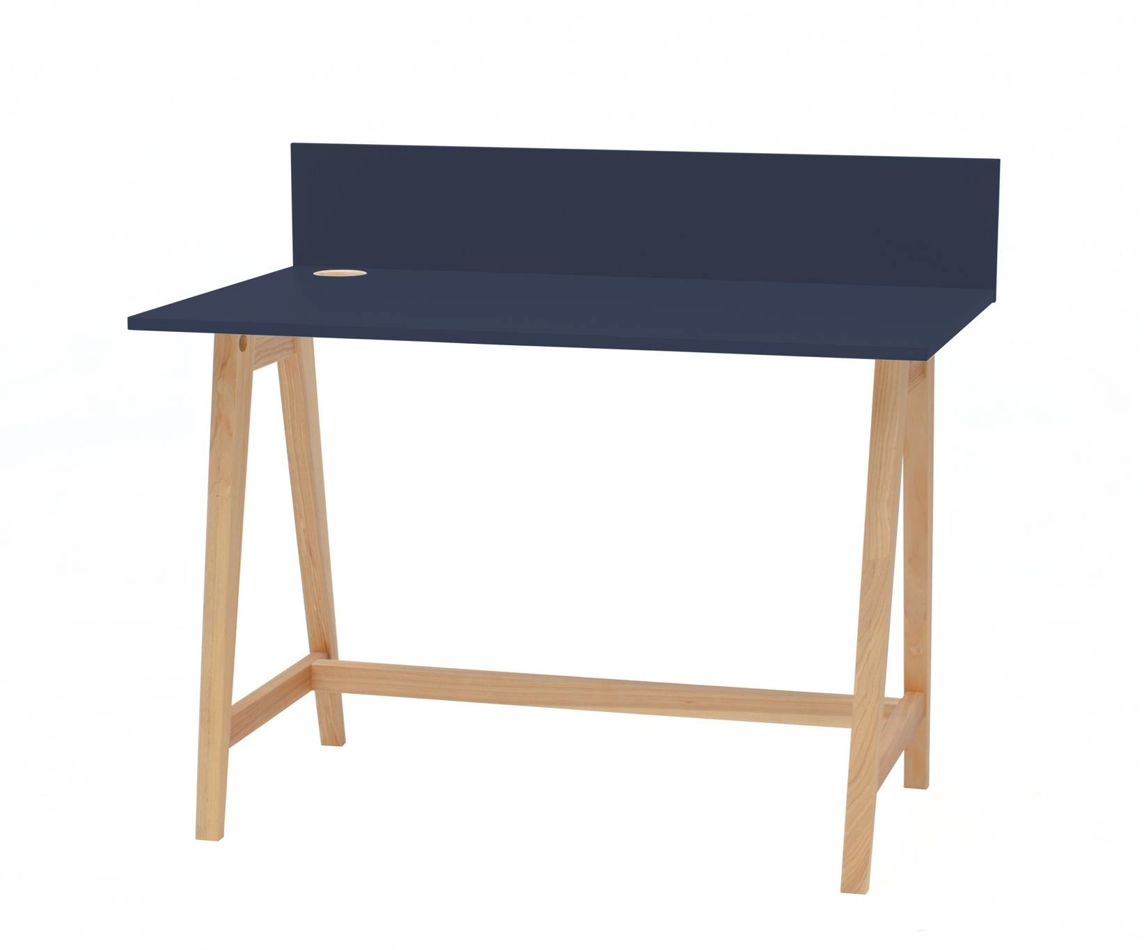Luka Marineblauw Bureau | 110cm Breedte | Essenhouten Poten