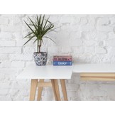 Luka hoekbureau - bezem geel - essenhout poten - met lade - 115x85x75 cm