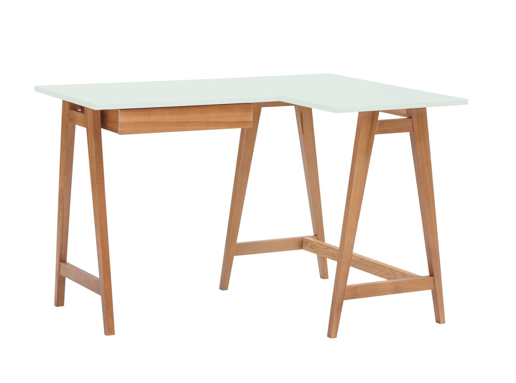 Luka Hoekbureau - Rechts - Essenhout & MDF - Vluchtige Munt