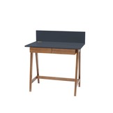 Luka Grafiet Bureau - 85cm breed, eiken poten, lades, FSC gecertificeerd