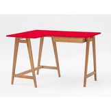 Luka Hoekbureau in Zuiver Rood met Eiken Poten - FSC100% Gecertificeerd