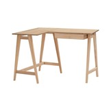 Luka L-vormig bureau - Links, 115x85cm, Essen poten, FSC100%