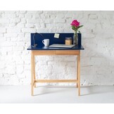 Luka Essenhouten Bureau in Petrolblauw | 85x50 cm | Met Lade | FSC Gecertificeerd