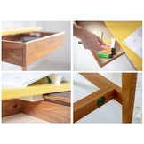 Luka Hoekbureau Antiek Roze met Eiken Poten - 135x85x75 cm, FSC100% Gecertificeerd