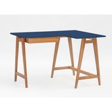 Luka hoekbureau in marineblauw met eiken poten en lade | 115x85x75cm | FSC gecertificeerd
