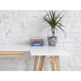 Luka hoekbureau essenhout poten, grafiet kleur, met lade - 115x85 cm