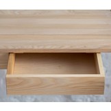 Luka L-vormig bureau met essenhouten poten - 115x85cm