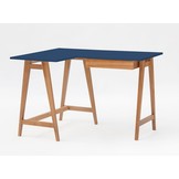 Luka hoekbureau in marineblauw met eiken poten - 115x85x75cm